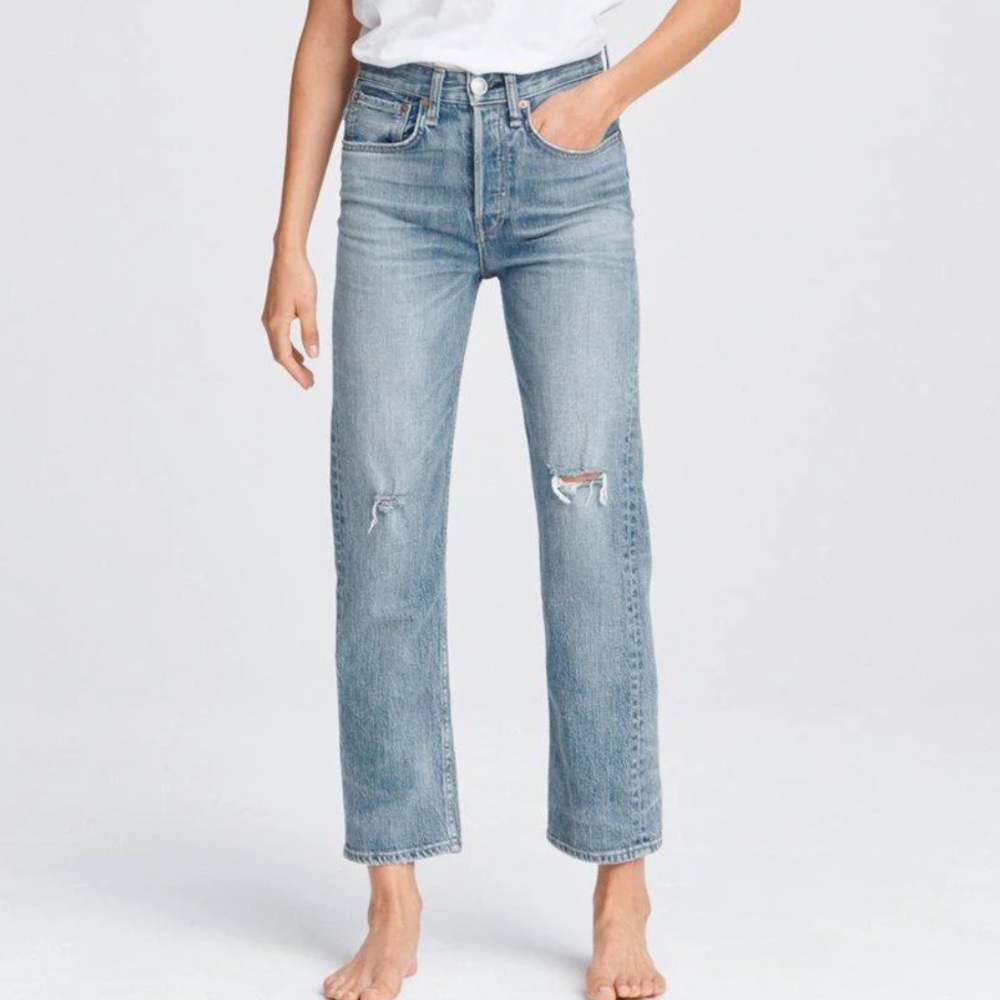 NWT RAG & BONE maya high rise ankle straight jeans in Orion size 27